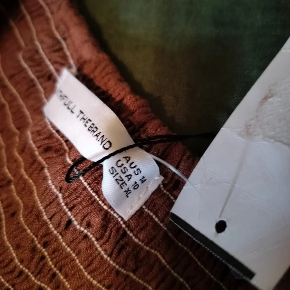 Faithful the Brand 100% Linen Smocked Coquette Princess Orange Jumpsuit NWT 10 - Picture 8 of 14